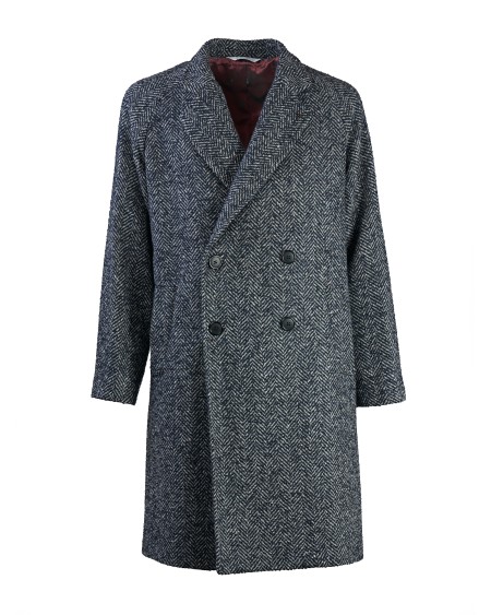 Shop BOTTEGA MARTINESE  Cappotto: Bottega Martinese cappotto "York".
Doppiopetto.
Revers.
Maniche lunghe.
Tasche laterali.
Spacco posteriore.
Vestibilità regolare.
Composizione: 60% Lana 20% Poliammide 15% Fibra Acrilica 5% Poliestere.
Fabbricato in Italia.. YORK 1750-4GRIGI/BLU